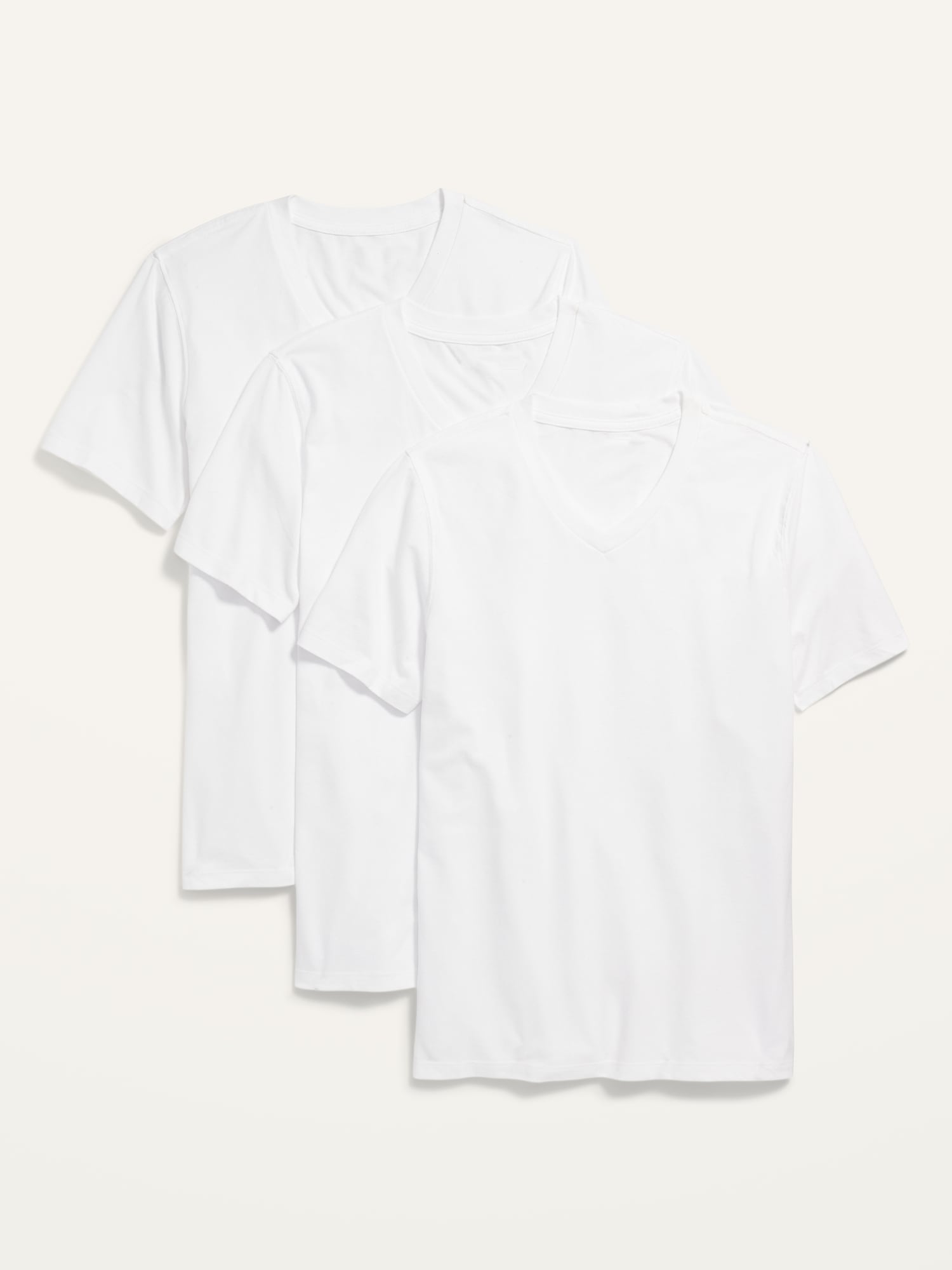 Old Navy Soft-Washed V-Neck T-Shirt 3-Pack for Men white. 1