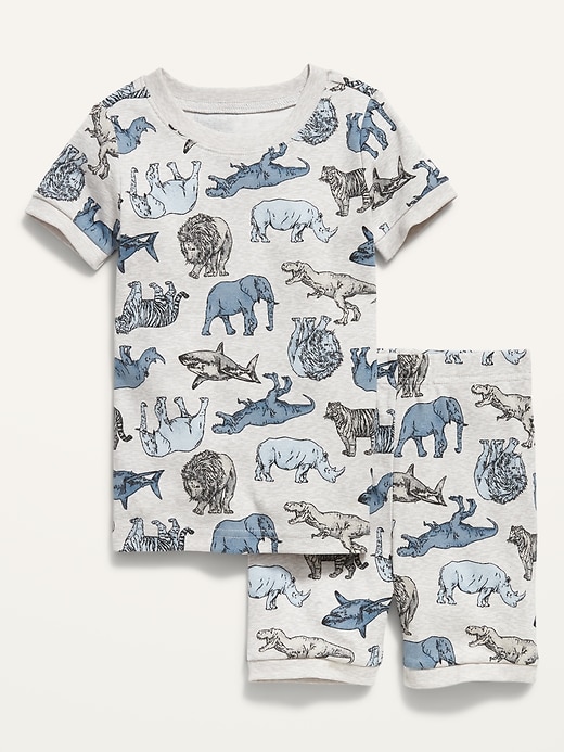 Unisex Graphic Pajama Shorts Set for Toddler & Baby