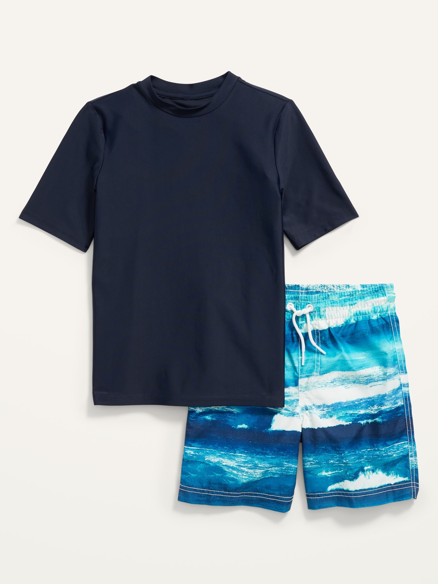 Rash Guard Set for Boys Swim Shorts with Short Sleeve Tops 2Pcs Outfit  Beachwear