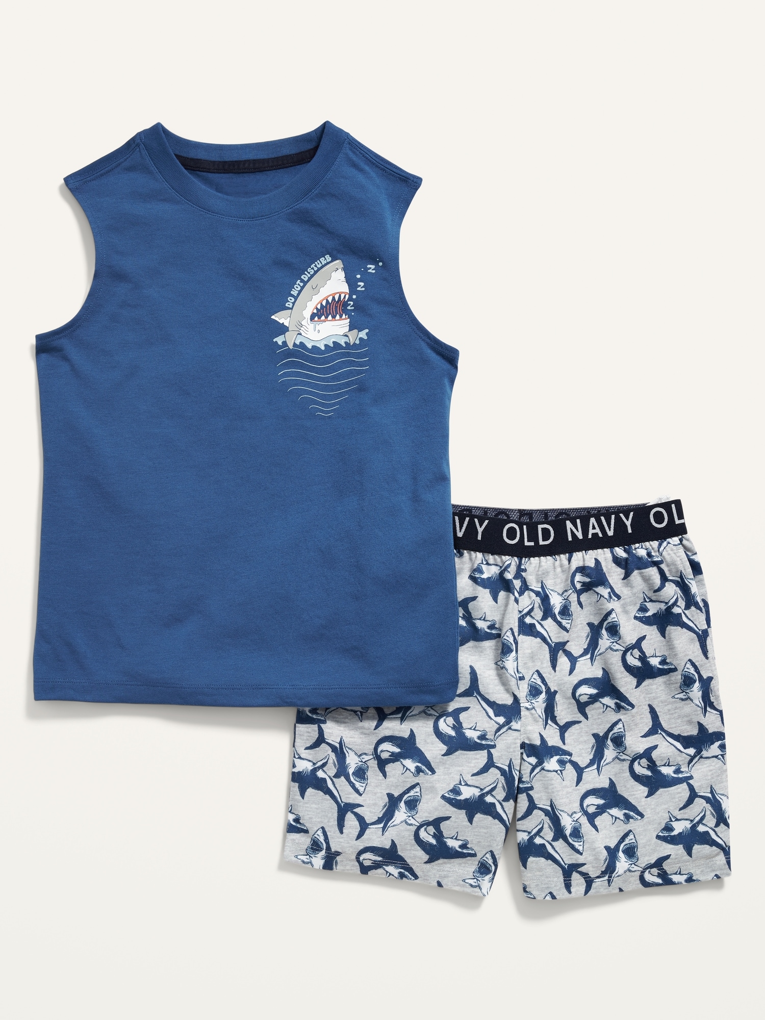 Sleeveless Graphic Pajama Shorts Set for Boys Old Navy