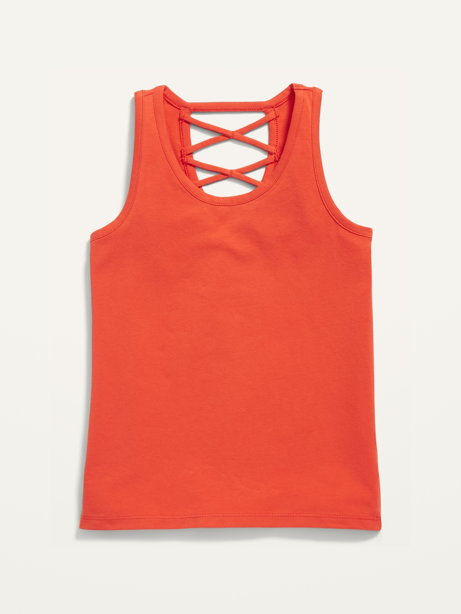 Old Navy Fitted Strappy Tank Top for Girls orange. 1