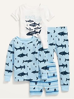 Unisex 4-Piece Pajama Set for Toddler & Baby