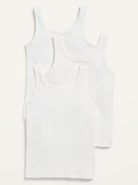 Image number 1 showing, Square-Neck Tank Top 3-Pack for Girls