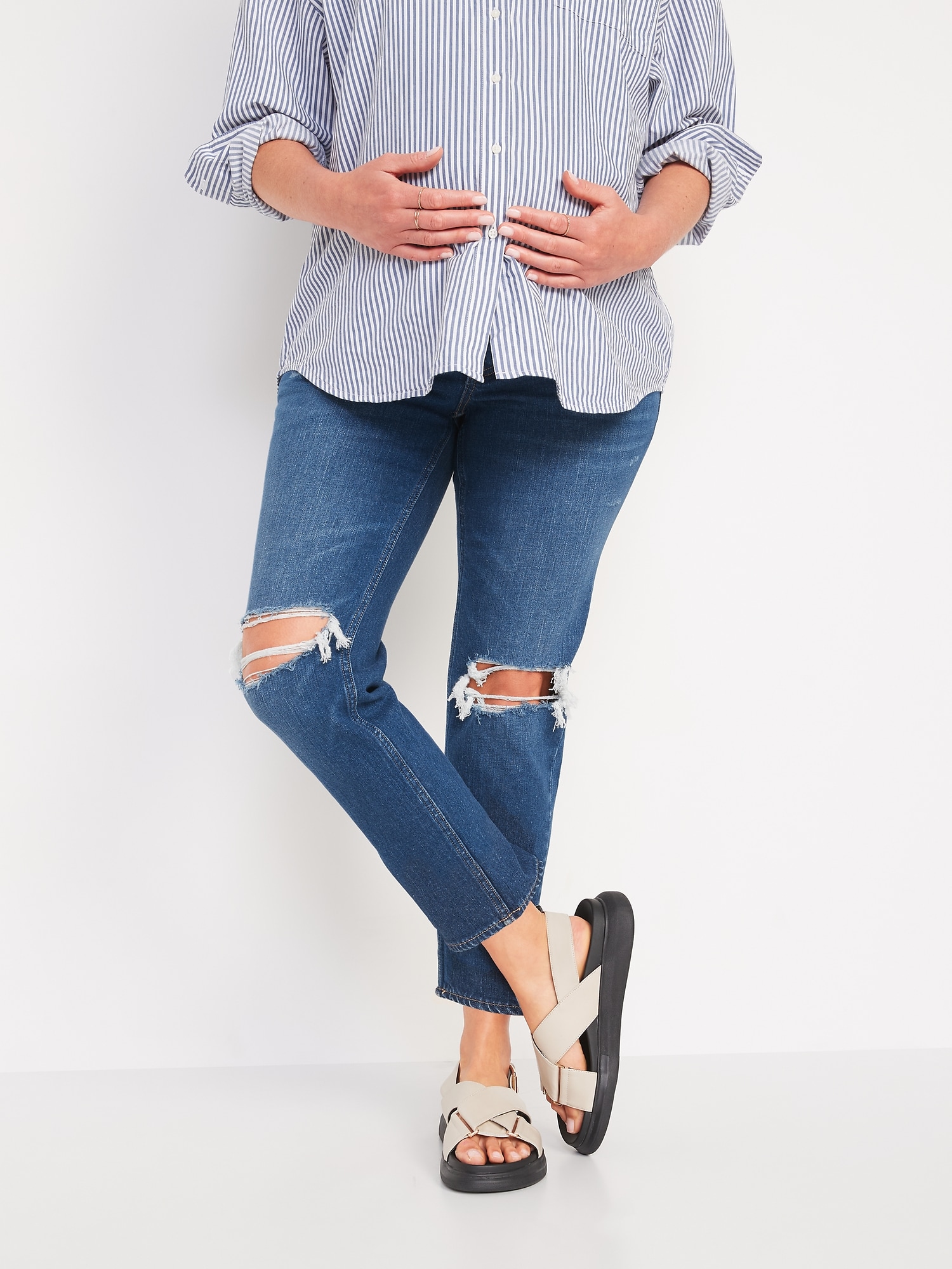 old navy maternity boyfriend jeans