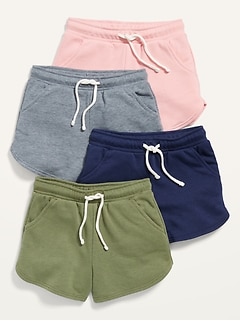 4-Pack French Terry Pull-On Shorts for Toddler Girls