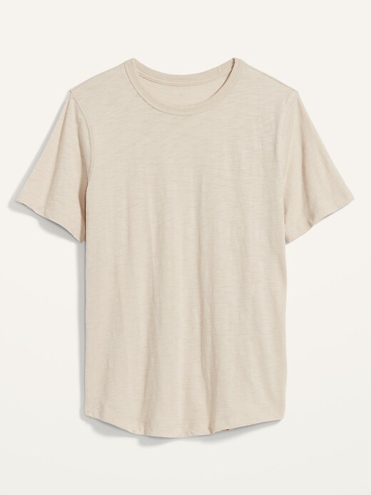 Soft-Washed Slub-Knit Curved-Hem T-Shirt for Men