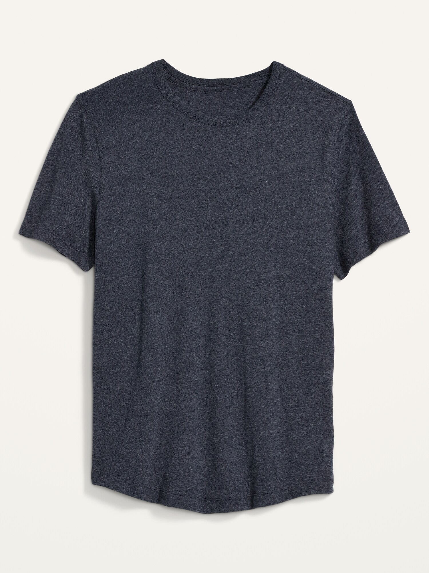 Old Navy Women's Slate Grey Cotton Slub V-Neck T-Shirt - Relaxed Fit Curve Hem (Size L)