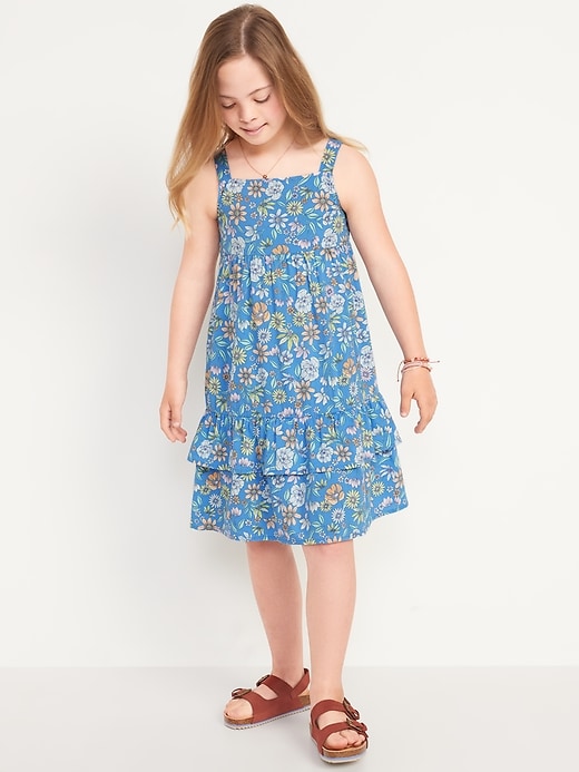 Printed Sleeveless Tiered All Day Dress for Girls