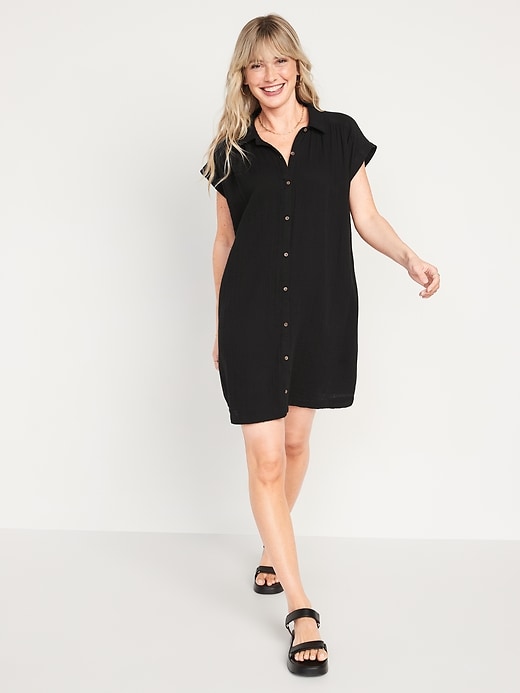 Black swing shirt dress hotsell