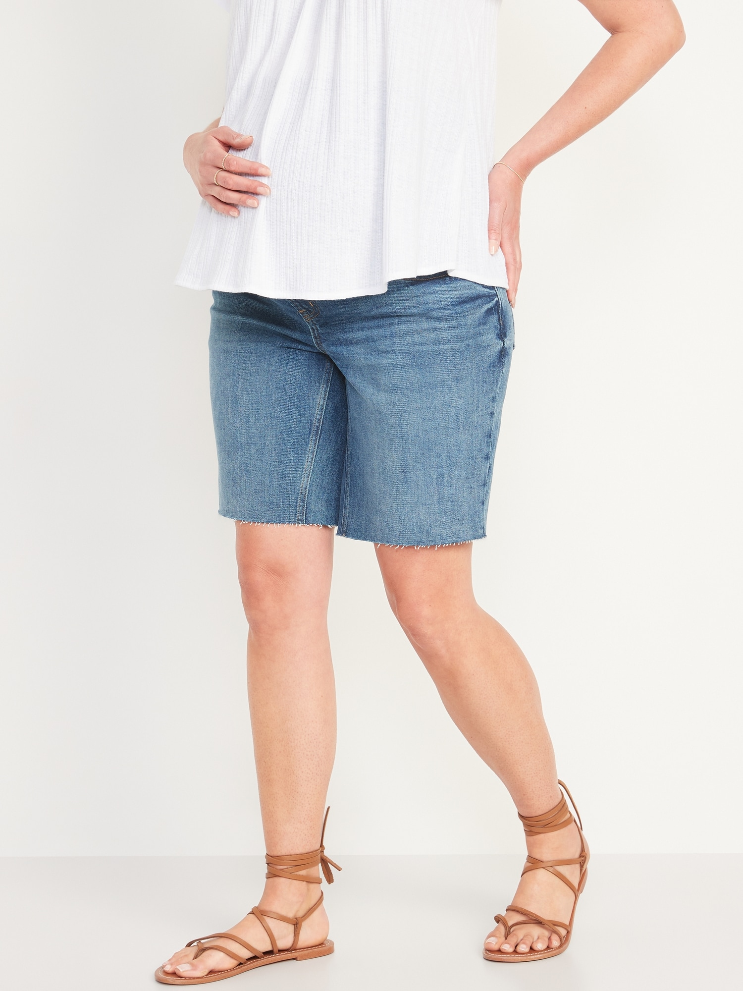 Straight Bermuda Jean Cut-Off Shorts 