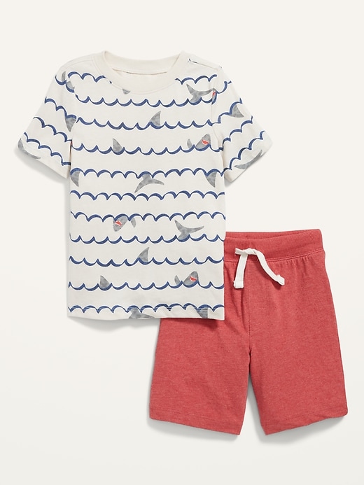 2-Piece Short-Sleeve T-Shirt and Shorts Set for Toddler Boys