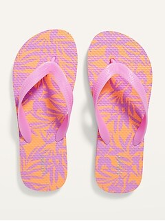 Patterned Sugarcane-Blend Flip-Flop Sandals for Girls (Partially Plant-Based)