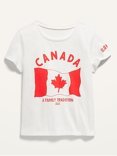 2022 Canada Flag Graphic T-Shirt for Girls