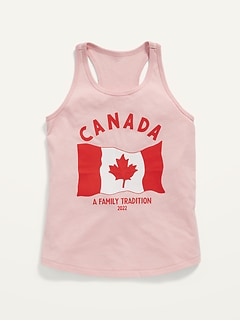 2022 Canada Flag Graphic Tank Top for Girls