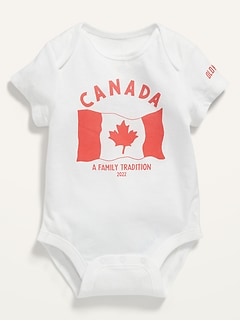 Unisex 2022 Canada Flag Graphic Bodysuit for Baby
