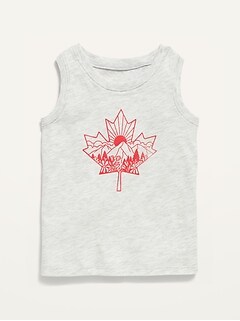 Unisex Canadiana-Graphic Sleeveless T-Shirt for Toddler