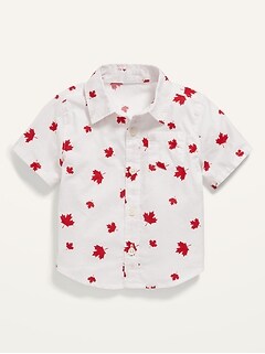 Canadiana-Print Unisex Short-Sleeve Shirt for Baby