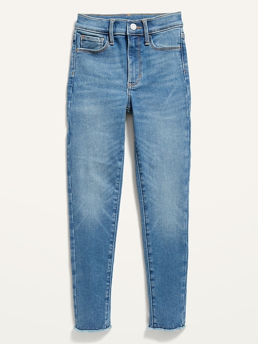 Image number 3 showing, Extra High-Waisted Rockstar 360° Stretch Frayed-Hem Jeggings for Girls