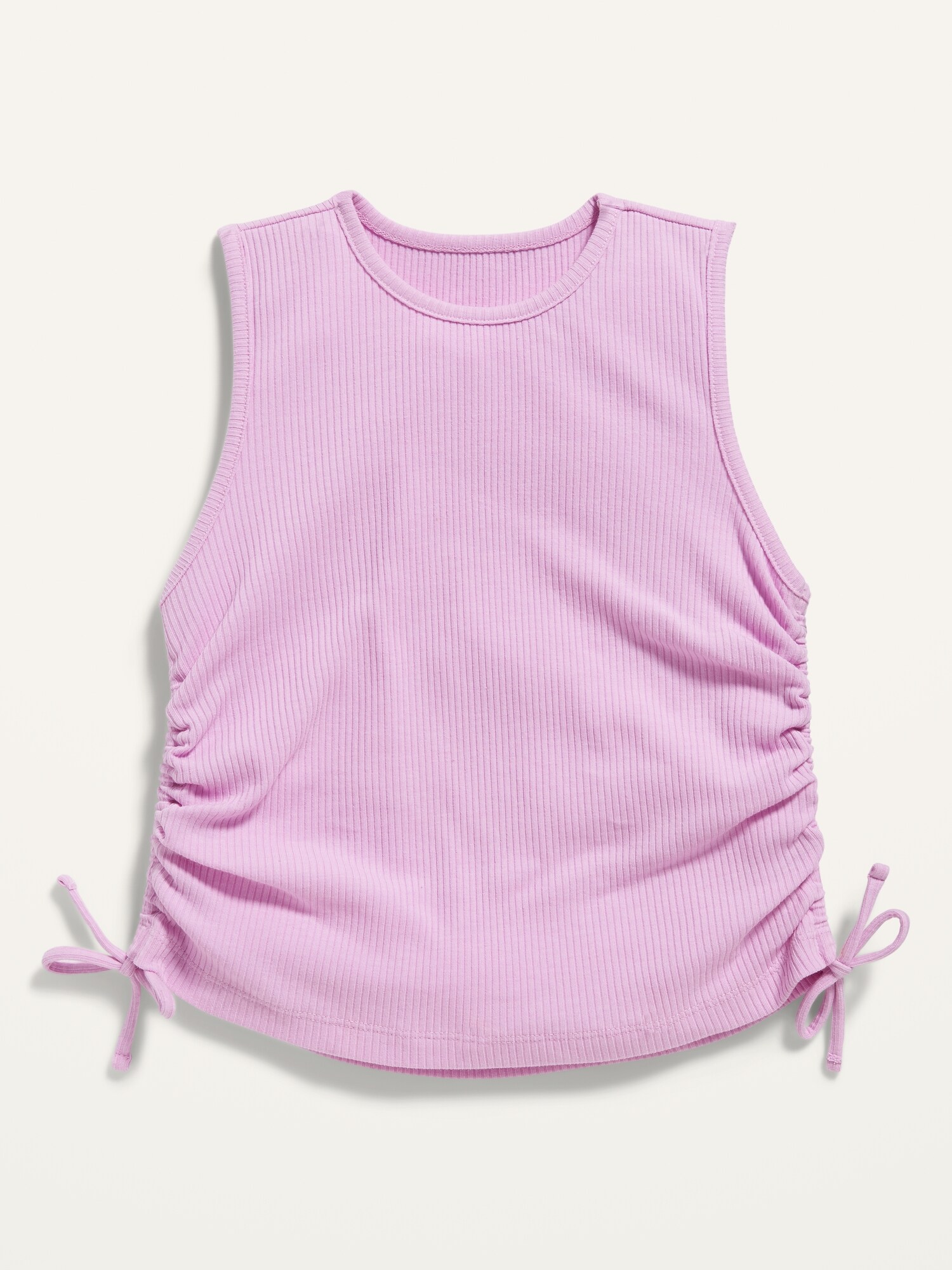Old Navy Rib-Knit High-Neck Cinch-Tie Tank Top for Girls purple. 1