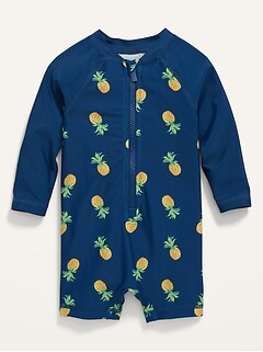 Long-Sleeve One-Piece Rashguard Swimsuit for Baby