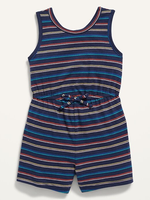 Old Navy Printed Sleeveless Jersey Romper for Toddler Girls. 1