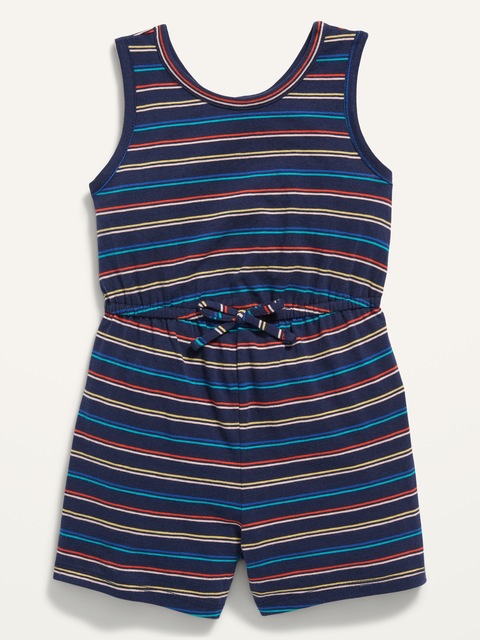 Printed Sleeveless Jersey Romper for Toddler Girls