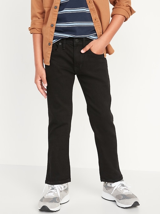 View large product image 1 of 4. Straight-Leg Built-In Flex Black Jeans for Boys