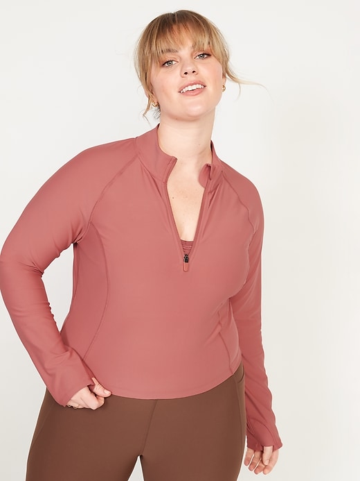 Image number 7 showing, PowerSoft Cropped Quarter-Zip Performance Top