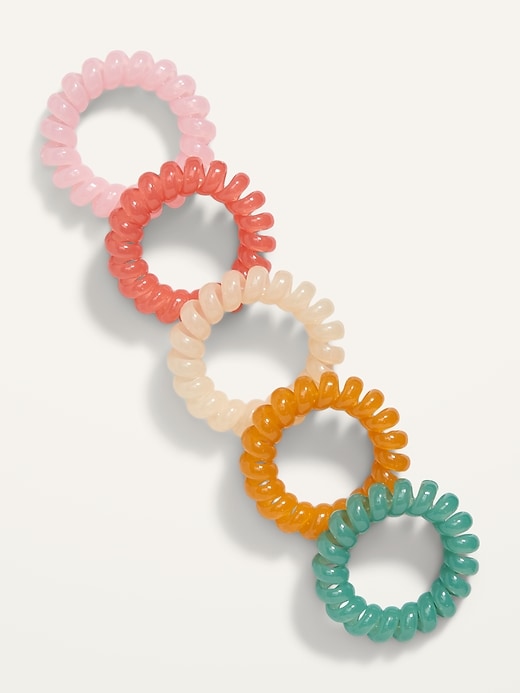 View large product image 1 of 1. Spiral Hair Ties 5-Pack for Adults