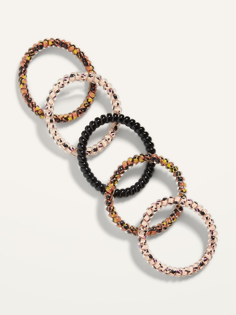 Skinny Spiral Hair Ties 5-Pack for Women