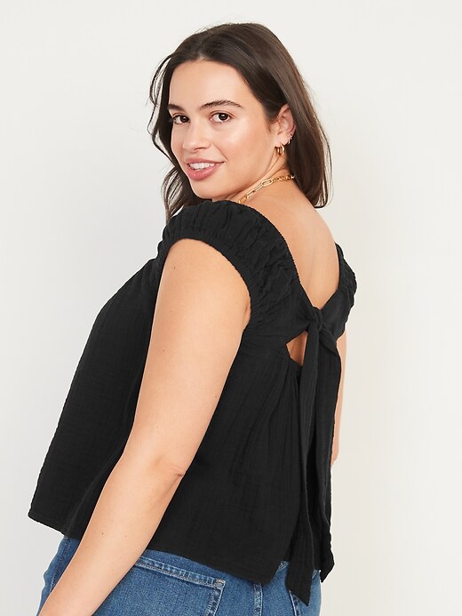 Image number 6 showing, Tie-Back Cutout Swing Blouse