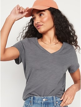 EveryWear Slub-Knit V-Neck T-Shirt for Women