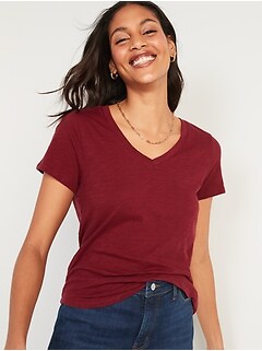 EveryWear Slub-Knit V-Neck T-Shirt for Women