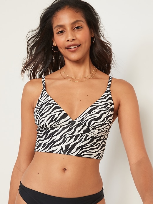 Image number 1 showing, V-Neck Cropped Tankini Swim Top