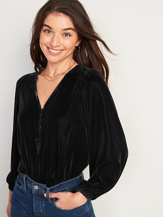 old navy velvet top