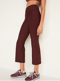 Pantalon mi-long Powersoft, coupe évasée, taille haute, poches latérales pour femme