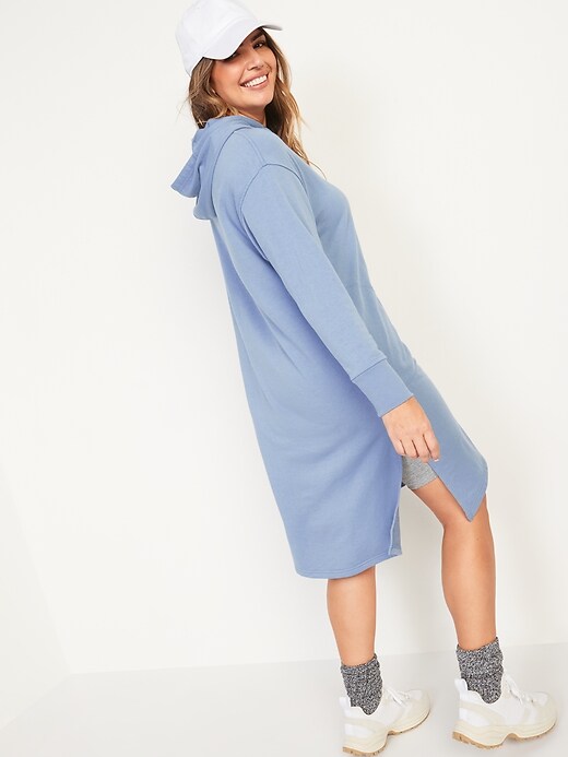 Image number 6 showing, Loose Hooded Sweatshirt Shift Dress for Women
