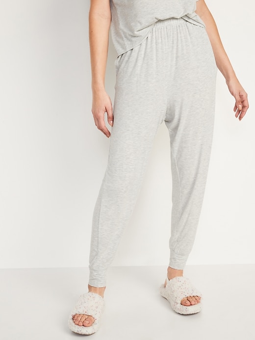 Image number 1 showing, High-Waisted Sunday Sleep Ultra-Soft Jogger Pajama Pants