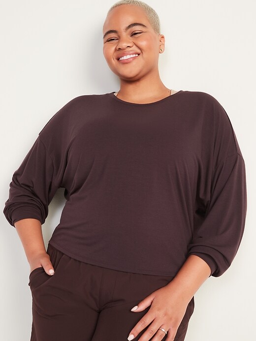 Image number 5 showing, Ultra-Lite Long-Sleeve Cutout Wrap-Back Top for Women