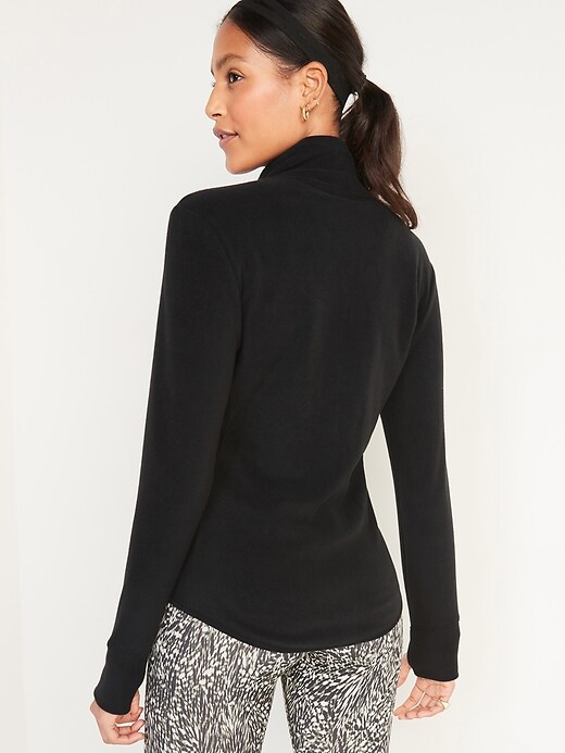 Image number 2 showing, Microfleece Mock-Neck Zip-Front Jacket