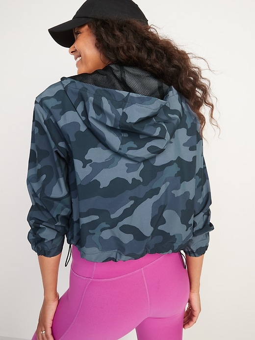 Image number 2 showing, Water-Resistant Hooded Cropped Utility Jacket