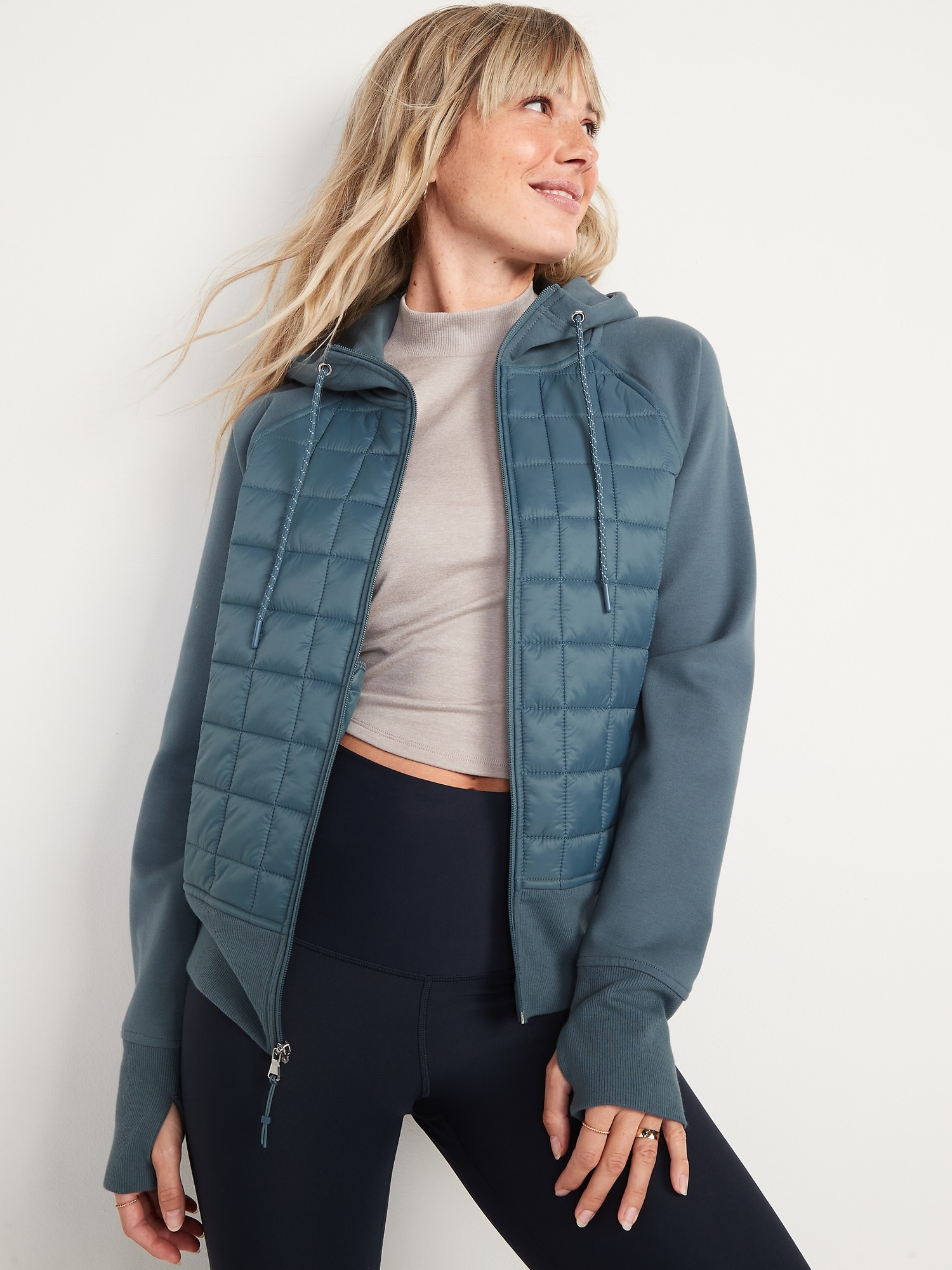 Womens hot sale quilted hoodie