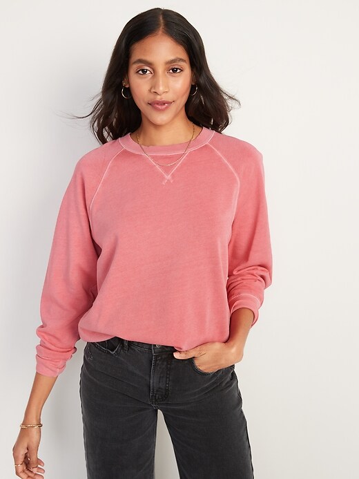 Image number 1 showing, Vintage Specially Dyed Crew-Neck Sweatshirt for Women