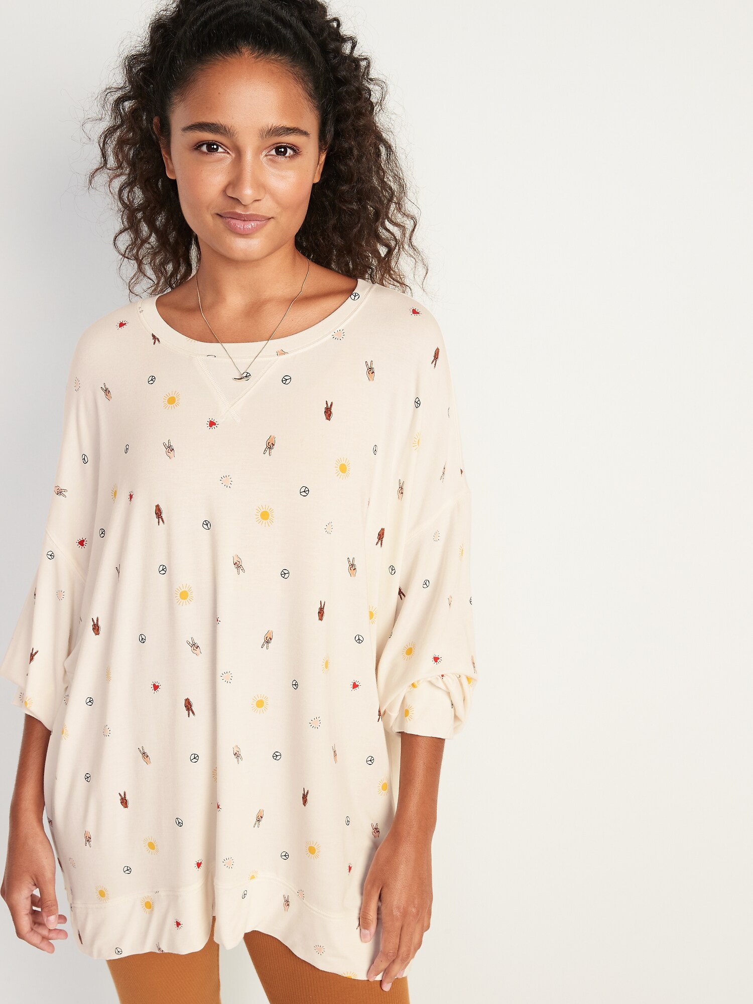 Sunday Sleep LongSleeve Pajama Tunic Top for Women Old Navy