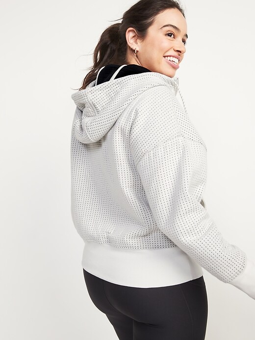 Image number 6 showing, Dynamic Fleece Textured Jacquard Zip Hoodie for Women
