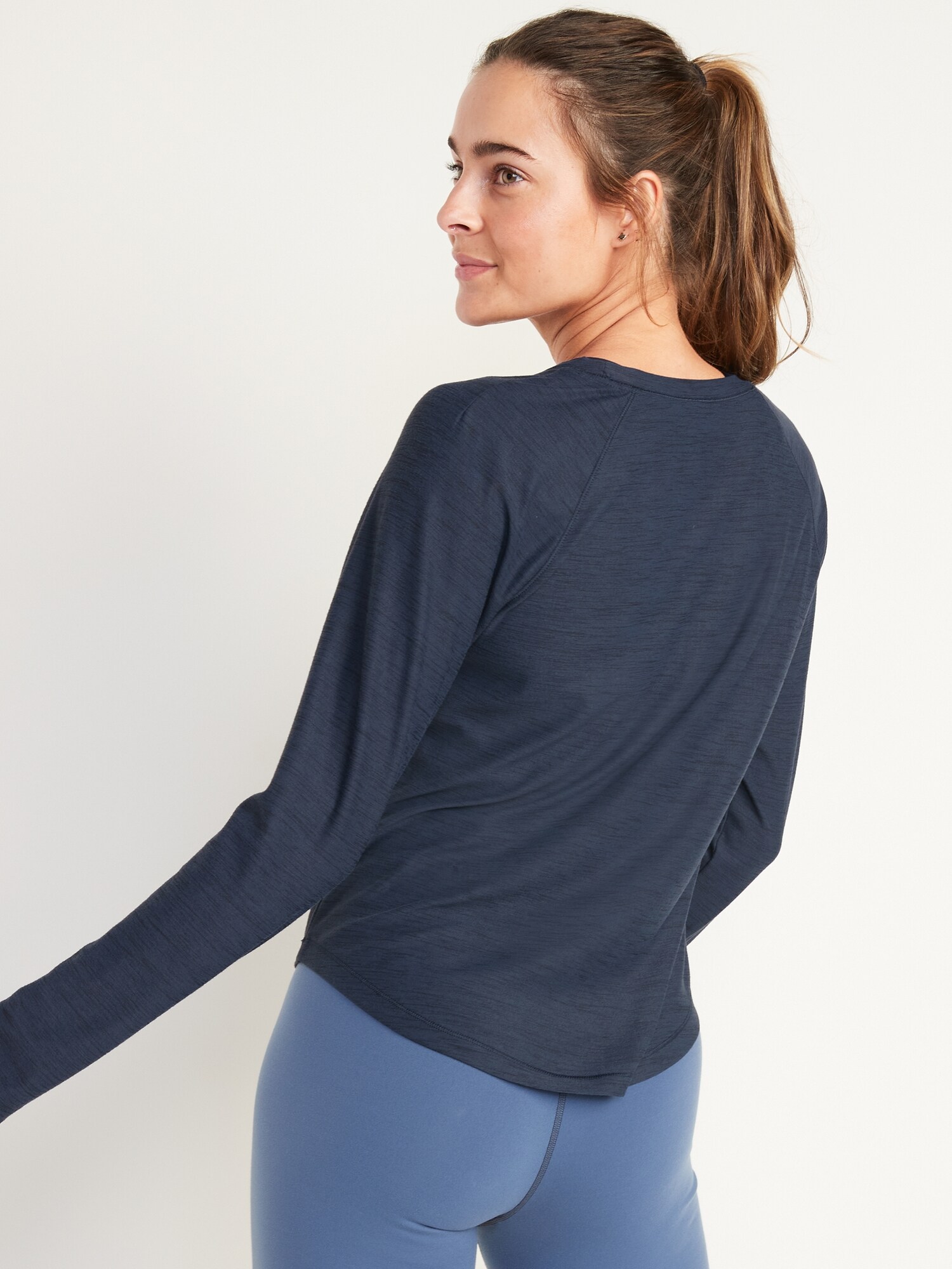 Long-Sleeve Breathe ON Slub-Knit T-Shirt for Women | Old Navy