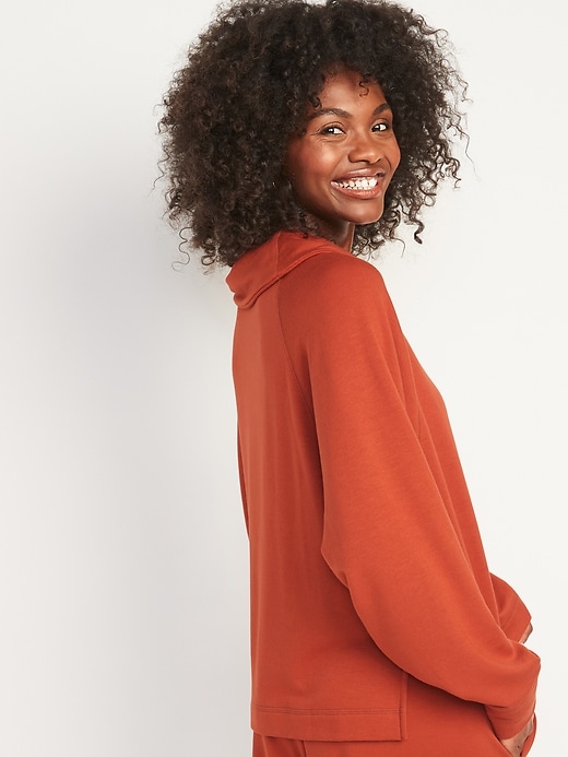 Image number 2 showing, Cozy-Knit Cowl-Neck Lounge Top