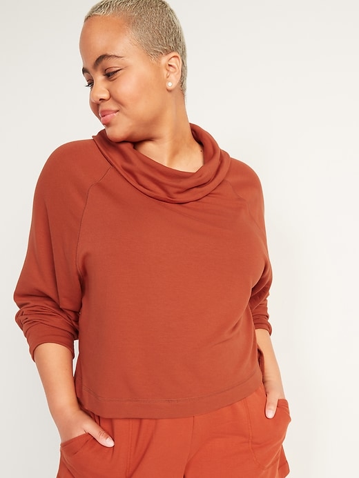 Image number 5 showing, Cozy-Knit Cowl-Neck Lounge Top