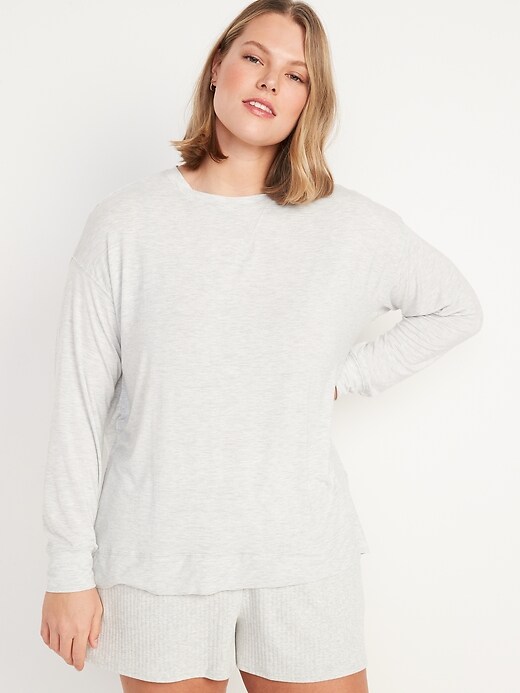 Image number 5 showing, Sunday Sleep Long-Sleeve Pajama Tunic Top for Women