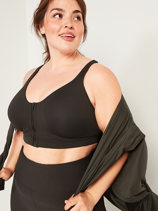 Image number 5 showing, High-Support PowerSoft Zip-Front Sports Bra 38DDD-48D